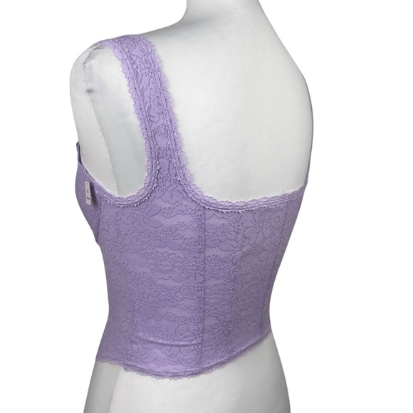 NWT PiNK Victoria’s Secret The Cinched Corset Lavender Lace Bralette Tank Top - Picture 4 of 12